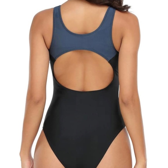 CharmLeaks Women Athletic One Piece Swimsuit Racerback Sport Lap Swimming Suits - Picture 2 of 4